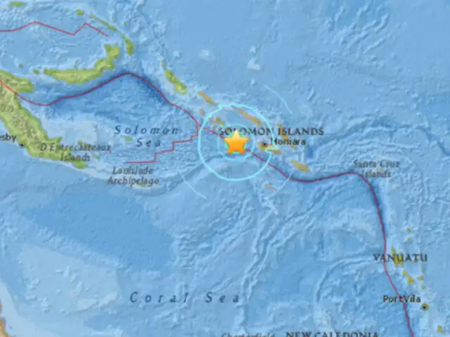 Terremoto de 6.5 grados remece las Islas Salomón