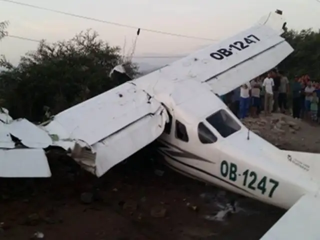 Caída de avioneta en kilómetro 51 de la Panamericana Sur deja dos heridos