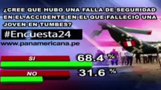 Encuesta 24: 68.4% cree que hubo falla de seguridad en accidente de Tumbes