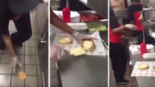 EEUU : ‘limpian’ el piso con un pan y luego lo usan para hacer una hamburguesa