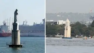 Colombia: rayo impacta estatua de la Virgen del Carmen y arroja imagen al mar