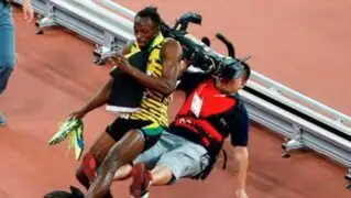 Usain Bolt es atropellado por camarógrafo tras competencia en China