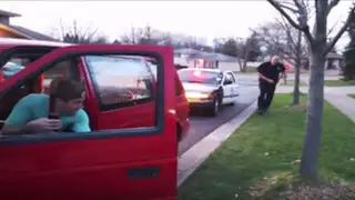 VIDEO: joven ebrio intentó escapar de la policía y esto fue lo que sucedió