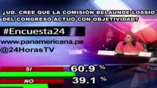 Encuesta 24: 60.9% cree que comisión Belaunde Lossio actuó con objetividad
