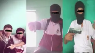 Lambayeque: escolares se toman fotografías con arma y pasamontañas