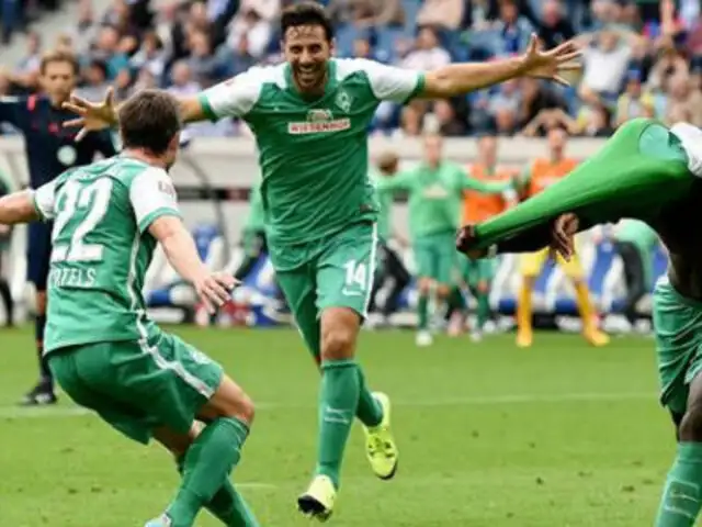 Werder Bremen: Claudio Pizarro se estrenó con espectacular pase gol