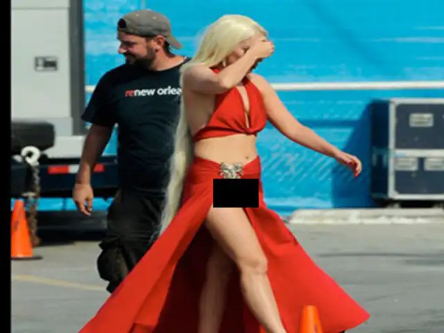 FOTOS: Lady Gaga mostró más de la cuenta durante la grabación de una serie