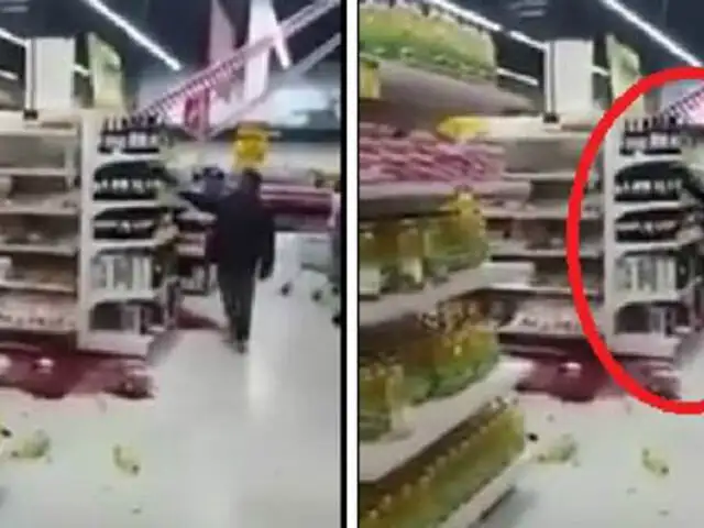 VIDEO: chileno aprovecha pánico por terremoto para robar en supermercado