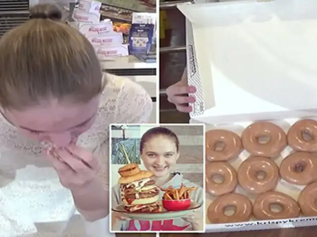 YouTube: modelo es capaz de comer una docena de donas en solo 90 segundos