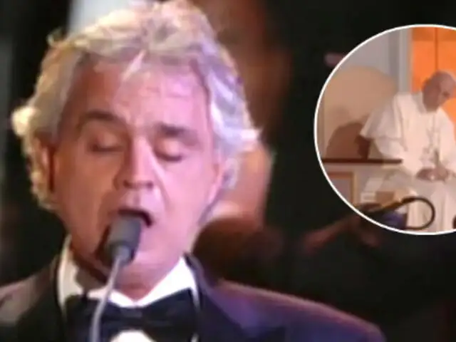 Tenor Andrea Bocelli le cantó al papa Francisco junto a otros artistas en Filadelfia