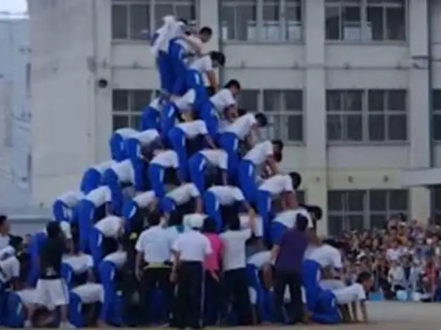 VIDEO: torre de niños se derrumba dejando seis heridos