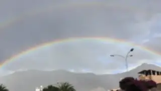 Huari: aparece doble arcoíris con lluvia