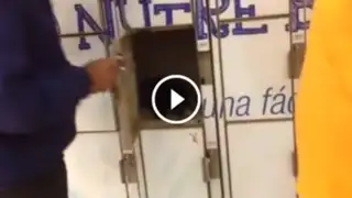 Cachorro fue abandonado en 'locker' de centro comerical