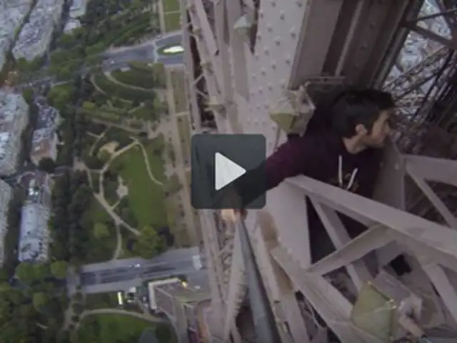 YouTube: burló la seguridad y escaló la Torre Eiffel de forma temeraria