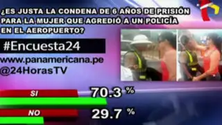 Encuesta 24: 70.3% cree que sentencia contra mujer que agredió a policía es justa