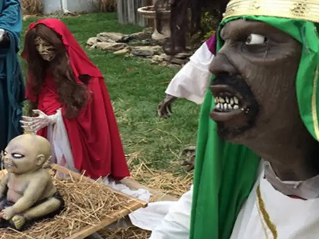FOTOS: familia atea recrea un ‘nacimiento zombie’ y desata polémica en Estados Unidos