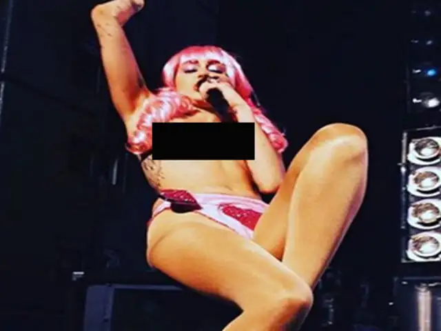 FOTOS: Miley Cyrus enloquece a sus fans al presentarse semidesnuda en un concierto