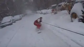 VIDEO: desafía a la tormenta ‘Jonas’ y practica snowboard en calles de Nueva York