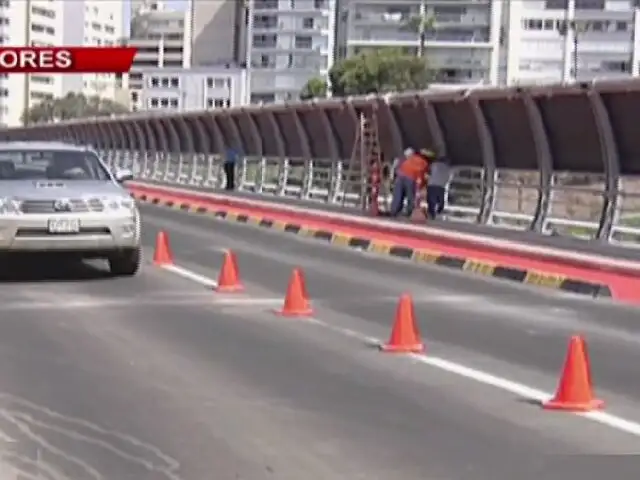 Miraflores: abren el tránsito en puente mellizo Eduardo Villena Rey