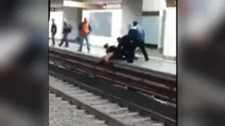 VIDEO: sujeto intentó suicidarse lanzándose a las vías del metro