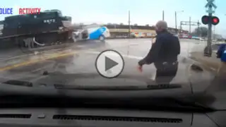 VIDEO: se salvó de una muerte segura tras quedar atrapado en las vías del tren