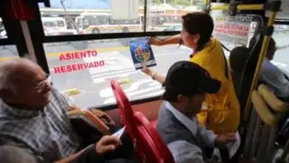 Realizan operativo para fiscalizar que buses cuenten con asientos reservados
