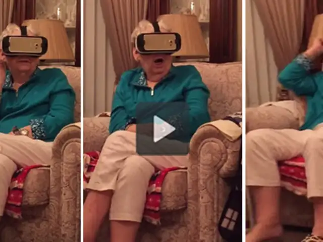 VIDEO: así fue el mal rato que vivió una anciana al probar unas gafas de realidad virtual