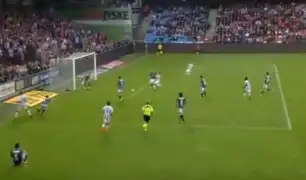 Edison Flores marcó su primer gol con el Aalborg de Dinamarca