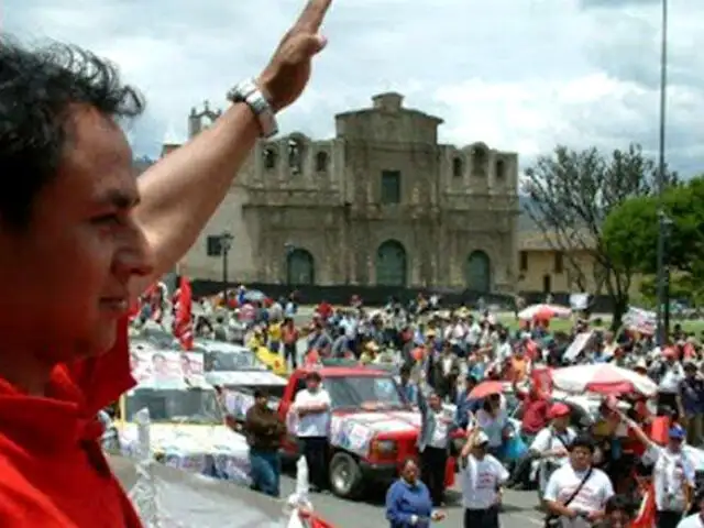 Gregorio Santos fue recibido por simpatizantes en Cajamarca