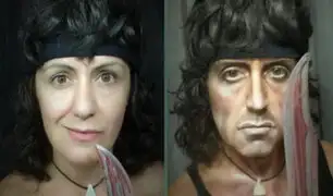 Italia: Mujer se transforma con maquillaje en conocidos personajes