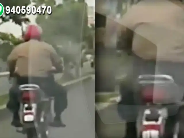 Tumbes: Policía conduce moto sin placa y sin espejos