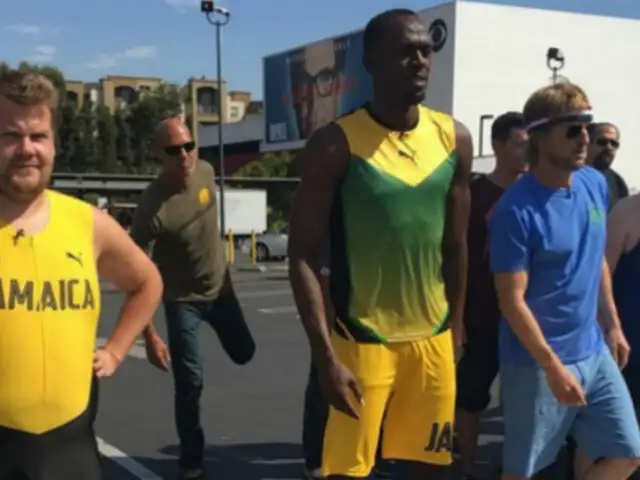 YouTube: Usain Bolt compite en inusual carrera contra James Corden