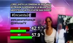 Encuesta 24: 57.9% cree que no fue justa condena contra mujer que agredió a policía