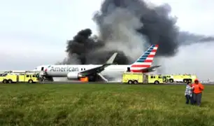 EEUU: avión con más de 200 pasajeros se incendió en Chicago