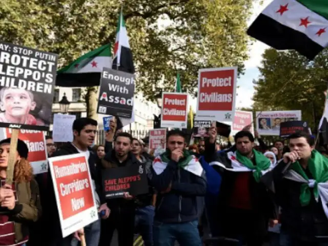 Londres: ciudadanos protestan contra bombardeos en Alepo