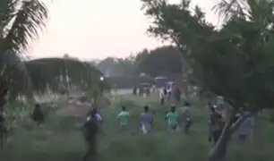 Batalla campal entre invasores de terrenos en Tarapoto