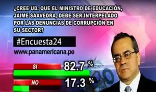 Encuesta 24: 82.7% cree que Jaime Saavedra debe ser interpelado