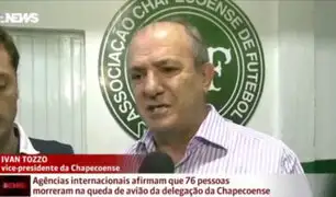 Dirigente de club Chapecoense llora al declarar sobre la tragedia