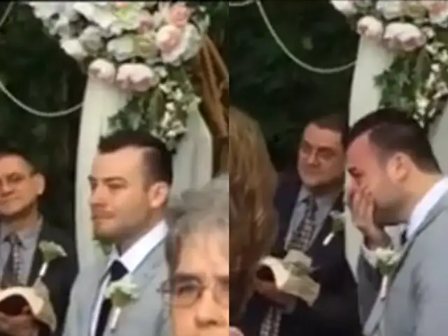 Video de novio llorando en su boda causa revuelo en redes sociales