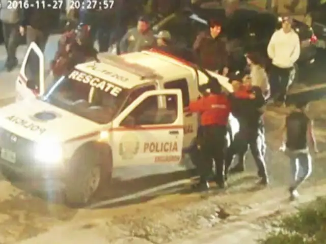 Huancayo: cámaras captan agresión de conductores a policías y serenos