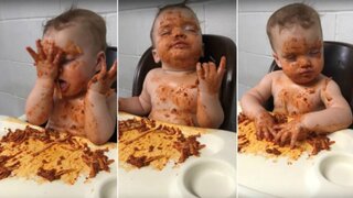 Divertido video que muestra el placer de comer en los niños