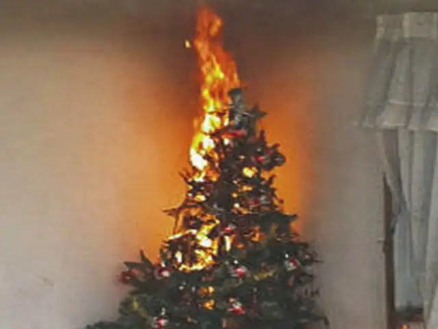 Cuidado con incendios provocados por los árboles de Navidad