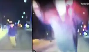 EEUU: sujeto rompió el parabrisas de vehículo policial
