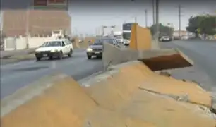 Puente Piedra: bloque de concreto impidió libre tránsito tras protesta contra peaje