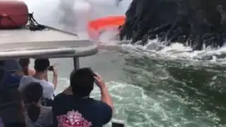 Turistas captan sorprendente erupción de volcán durante excursión en Hawái