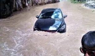 Río Cañete inundó parte de la carretera Yauyos-Chupaca