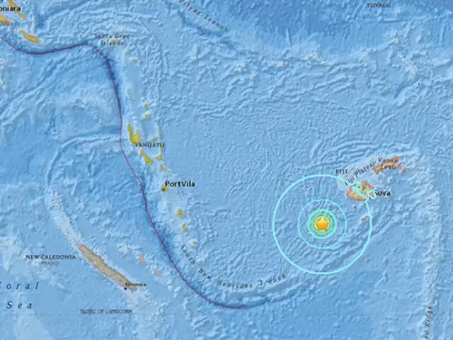 Terremoto de 6.9 grados remeció las Islas Fiji