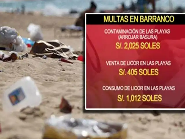 Multas de S/ 2,025 para quienes arrojen basura en las playas de Barranco