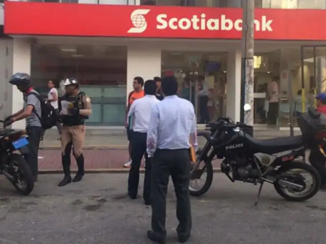 La Victoria: sujetos armados asaltan agencia bancaria de Scotiabank
