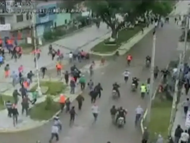 Huánuco: obreros de construcción civil se enfrentan violentamente en la calle
